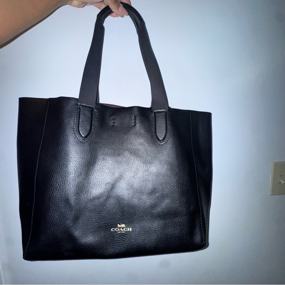 Coach Black Pebbled Leather Tote